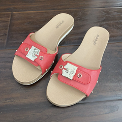 Dép nữ quai ngang Dr Scholls Island Icon Sandals Women's Red Buckle Slide   - Giày dép xuất dư Mỹ, EU