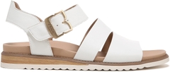 Sandal nữ Dr. Scholl's Shoes Women's Island Glow Flat Sandal Colour Name White Smooth - Giày xuất dư Mỹ