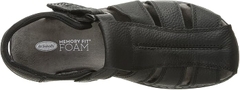 Sandal nam da thật Dr. Scholl's Mens Gaston Leather Casual Fisherman Sandals Black Leather - Giày nam xuất khẩu Âu, Mỹ