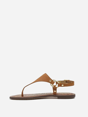 Sandal nữ Sam Edelman Women's Greta Flat Sandal Color Brown Leather  - Giày xuất Mỹ