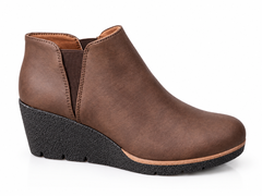 Boot nữ da bò thật VNXK Dr. Scholl's Women's Bianca Wedge Bootie Honey Smooth - Giày nữ xuất khẩu Âu, Mỹ