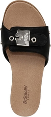 Dép nữ quai ngang Dr Scholl's Women Nice Iconic Flat Slide Sandals Black Faux Leather   - Giày dép xuất dư Mỹ, EU