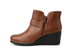 Boot nữ da bò thật VNXK Dr. Scholl's Women's Hello Ankle Boots Honey Smooth - Giày nữ xuất khẩu Âu, Mỹ