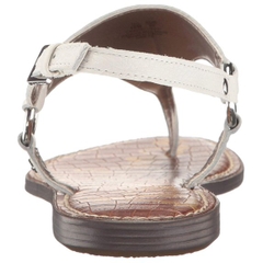 Sandal nữ Sam Edelman Women's Greta Flat Sandal Color Bright White Leather - Giày xuất Mỹ