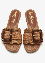 Sandal nữ Sam Edelman Sandales plates Bambi pour femme Couleur Raphia Cuoio - Giày nữ xuất dư Âu, Mỹ