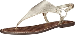 Sandal nữ Sam Edelman Women's Greta Flat Sandal Couleur Jute et cuir métallique. - Giày xuất Mỹ