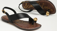 Sandal nữ VNXK Sam Edelman Grace Toe Strap Sandal Color Black Leather - Giày nữ xuất dư Âu, Mỹ