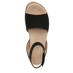 Dép Sandal nữ SOUL Naturalizer Womens Deara Platform Flat Sandals Color Black - Giày nữ xuất khẩu Mỹ, Âu