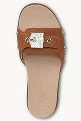 Sandal nữ Dr. Scholl's Women's So Original Slide Sandal Color Dark Brown Faux Leather- Giày xuất dư Mỹ