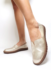 Giày nữ BORN Women's Born Sebra II Leather Loafers Light Gold - Giày nữ xuất khẩu Mỹ, Eu