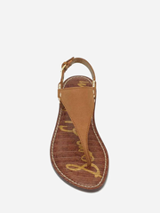 Sandal nữ Sam Edelman Women's Greta Flat Sandal Color Brown Leather  - Giày xuất Mỹ