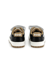 Giày Thể Thao Bé Trai Hugo Boss White Black Camel Velcro Sneaker J52160 – Hàng Xuất Dư Âu Mỹ, Giá Cực Sốc!