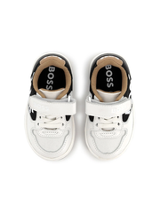 Giày Thể Thao Bé Trai Hugo Boss White Black Camel Velcro Sneaker J52160 – Hàng Xuất Dư Âu Mỹ, Giá Cực Sốc!