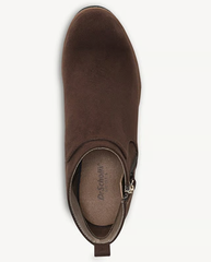 Boot nữ da thật Dr. Scholl's Women's Women's Bianca Wedge Bootie Color Dark Umber Brown Microsuede - Giày nữ xuất khẩu Âu, Mỹ