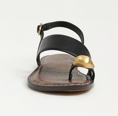 Sandal nữ VNXK Sam Edelman Grace Toe Strap Sandal Color Black Leather - Giày nữ xuất dư Âu, Mỹ