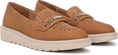 Giày nữ VNXK siêu nhẹ, siêu êm, siêu thoáng Naturalizer Women's Elin Loafer Color Brown Perforated - Giày nữ xuất Mỹ, Âu