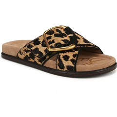 Sandal nữ Sam Edelman Womens darla slide sandal - cyprus tan multi calf hair - Giày xuất Mỹ