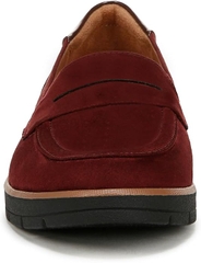 Giày nữ da bò thật VNXK Dr. Scholl's Shoes Women's Nice Day Loafer Color California Wine - Giày da xuất khẩu Mỹ