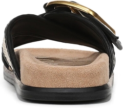 Sandal nữ SAM EDELMAN Womens Darla Multi Buckle Slide Sandal Color Linen/Black Faux Raffia - Giày nữ xuất dư Âu, Mỹ