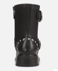 Boot nữ Naturalizer Women's Optimus Moto Boot Color Black Studded Leather - Giày nữ xuất khẩu Âu, Mỹ