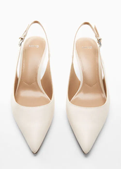 Giày Cao Gót 5cm Màu Trắng Sling Back Heel Shoes M.N.G – Hàng Xuất Dư Chính Hãng, Thanh Lịch Và Dễ Phối Đồ