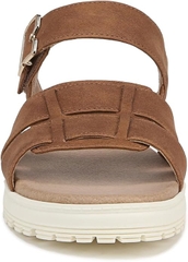 Sandal nữ Dr. Scholl's Shoes Take Five womens Flat Sandal Color: Honey Brown - Giày xuất dư Mỹ