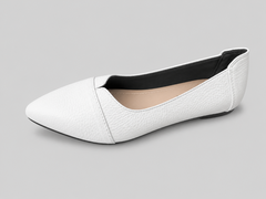 Giày búp bê nữ da bò thật VNXK Womens Flexy Flat White Leather mềm và êm - Giày nữ xuất Mỹ, Âu