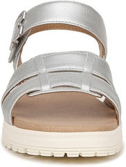 Sandal nữ Dr. Scholl's Shoes Women's Sheena Wedge Sandal Color Metallic Silver - Giày xuất dư Mỹ