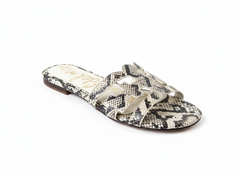 Sandal nữ SAM EDELMAN Womens Beige Snake Bay Block Heel Slip On Leather Slide Sandals - Giày nữ xuất dư Âu, Mỹ