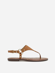 Sandal nữ Sam Edelman Women's Greta Flat Sandal Color Brown Leather  - Giày xuất Mỹ