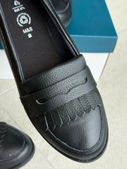Giày nữ M&S Leather School Loafers Color Black Leather  - Giày nữ xuất Âu, Mỹ
