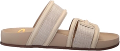 Sandal nữ Sam Edelman Women's Rowan Slide Sandal Light Natural Linen - Giày xuất Mỹ