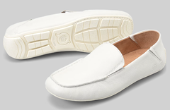 Giày nam da thật BORN Men's Marcel Moc Toe Loafers Color White - Giày nam xuất khẩu Mỹ, Eu
