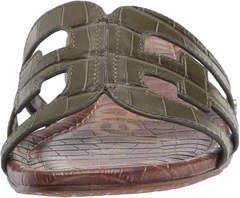 Dép sandal nữ Sam Edelman Women's Bay Flat Sandal, Granite Green - Giầy xuất khẩu Âu, Mỹ