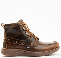 Giày cao cổ nam da thật chống nước, đế cách điện và chống đinh Justin Men's Hazer Casual Lace-Up Lacer Shoe Moc Toe - Giày nam xuất khẩu Mỹ