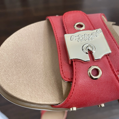 Dép nữ quai ngang Dr Scholls Island Icon Sandals Women's Red Buckle Slide   - Giày dép xuất dư Mỹ, EU