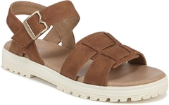 Sandal nữ Dr. Scholl's Shoes Take Five womens Flat Sandal Color: Honey Brown - Giày xuất dư Mỹ