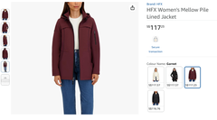 Áo Khoác Nữ Xuất Dư HFX Mellow Pile Lined Jacket – Màu Garnet | Hàng Chuẩn Âu Mỹ, Giá Giảm Cực Sốc