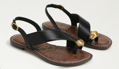 Sandal nữ VNXK Sam Edelman Grace Toe Strap Sandal Color Black Leather - Giày nữ xuất dư Âu, Mỹ