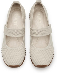 Giày nữ BORN Women's Newbury Jane Shoe Color Cream Knit (White) - Giày nữ xuất khẩu Mỹ, Eu
