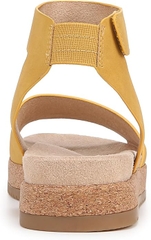 Dép Sandal Nữ Naturalizer SOUL Deara Sandal Color Yellow Faux Leather - Giày nữ xuất khẩu Âu, Mỹ