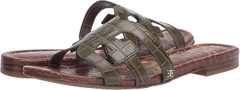 Dép sandal nữ Sam Edelman Women's Bay Flat Sandal, Granite Green - Giầy xuất khẩu Âu, Mỹ