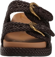 Dép Sandal nữ Sam Edelman Women's Pinto Brown Slide Sandal - Hàng xuất Mỹ