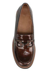 Giày nữ  SOUL Naturalizer Dark Brown Patent Leather Lug Sole Platform Loafers with Bits Color  Brown  - Giày nữ xuất Âu, Mỹ