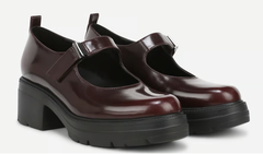 Giày nữ VNXK SOUL Naturalizer Womens Lea Lug Sole Mary Jane Color Merlot Red Faux Leather - Giày nữ xuất Mỹ, Âu