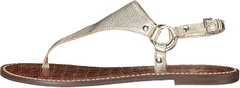 Sandal nữ Sam Edelman Women's Greta Flat Sandal Couleur Jute et cuir métallique. - Giày xuất Mỹ
