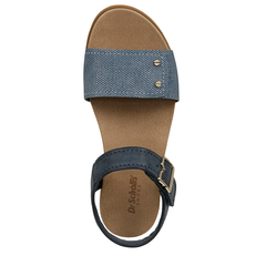 Sandal nữ Dr. Scholl's Womens Nicely Sun Flat Sandal Oxide Blue - Giày xuất dư Mỹ