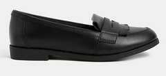 Giày nữ M&S Leather School Loafers Color Black Leather  - Giày nữ xuất Âu, Mỹ