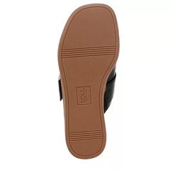 Dép Sandal nữ SOUL Naturalizer Womens Joanie Flat Sandal Black Leather - Giày nữ xuất khẩu Mỹ, Âu