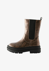 Boot nữ da thật Next REGULAR FIT - CHUNKY CHELSEA  - bronze snake print - Giày da xuất dư sang Mỹ